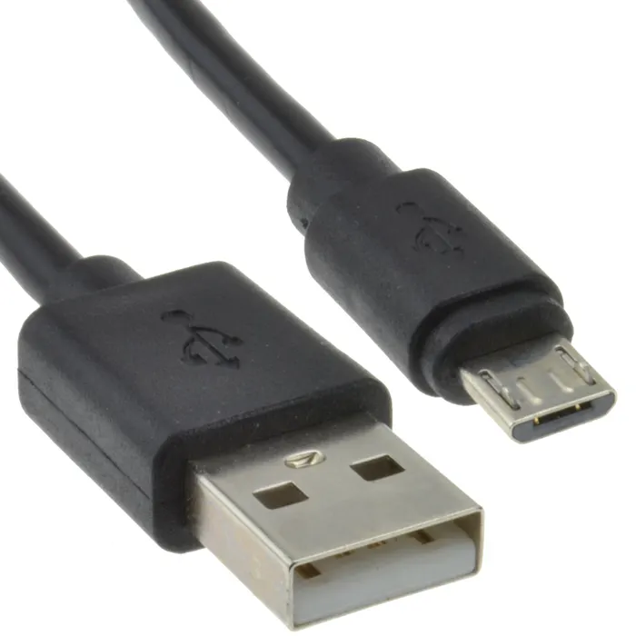 USB 2.0 A To MICRO B Data and Charging 24AWG Cable 1 m Lead BLACK
