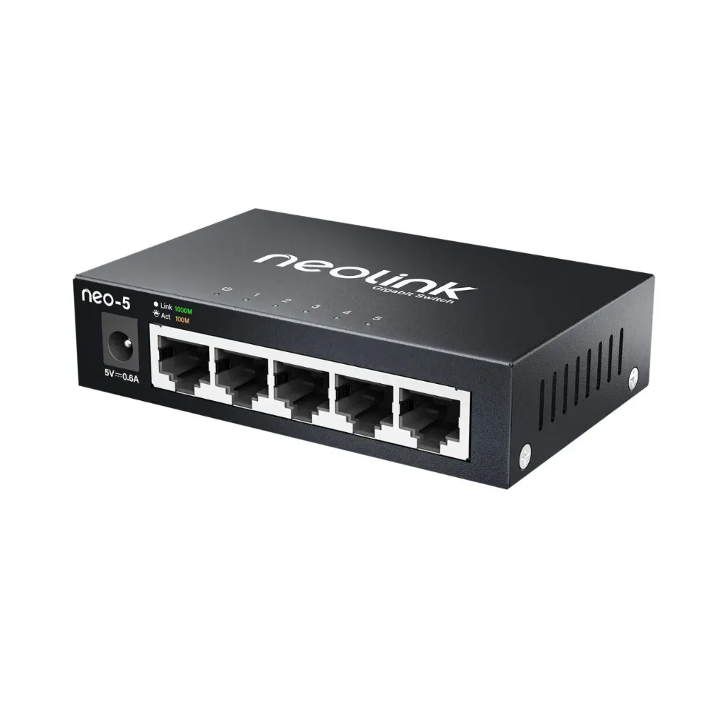 Neolink 5-Port Gigabit Network Switch, Metal, Fanless